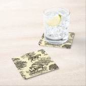 Elegant Beige rustieke paarden Toile Kartonnen Onderzetters (Insitu)