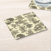 Elegant Beige rustieke paarden Toile Kartonnen Onderzetters (Schuin)