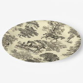 Elegant Beige rustieke paarden Toile Papieren Bordje (Gekanteld)