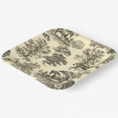 Elegant Beige rustieke paarden Toile Papieren Bordje (Gebogen)