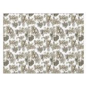 Elegant Beige rustieke paarden Toile Tafelkleed (Voorkant (Horizontaal))