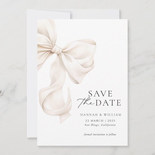 Elegant beige Save the Date Kaart (Voorkant)