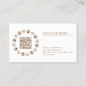 Elegant Beige Schattige Pet Influencer Social Medi Visitekaartje (Achterkant)