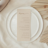 Elegant Beige Script Bruiloft Menu
