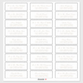 Elegant Beige Script Guest Adresetiketten Sticker (Vel)