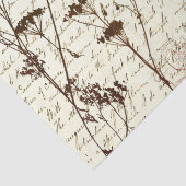 Elegant Beige Sepia Deer Flowers Script Tissuepapier (Detail)
