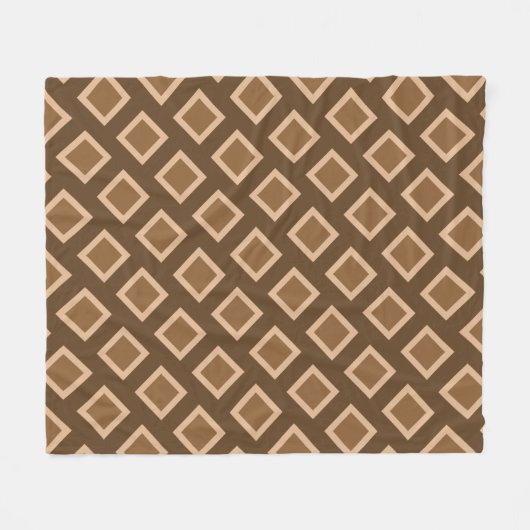 Elegant Beige Square Patroon Fleece Deken (Voorkant (Horizontaal))
