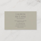 Elegant Beige Taupe Circle Monogram Business Card Visitekaartje (Achterkant)