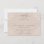 Elegant Beige Taupe Classic Neutral Wedding RSVP Kaartje (Voorkant)