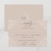 Elegant Beige Taupe Classic Neutral Wedding RSVP Kaartje (Voorkant / Achterkant)