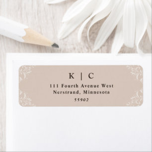 Elegant Beige Taupe Trouw Retouradres Etiket