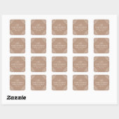 Elegant Beige/Taupe Wedding Classic Square Vierkante Sticker (Vel)