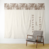 Elegant Beige Tree and House Border Wandkleed (In Situ (horizontaal))