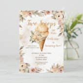 Elegant Beige Twee Scheppen Van Plezier 2e Verjaar Kaart (Staand voorkant)