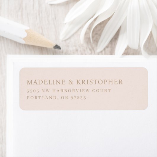 Elegant Beige Typografisch Etiket (Insitu)