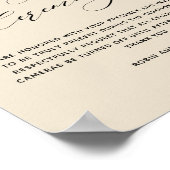 Elegant Beige Unplugged Ceremony Wedding Sign Poster (Hoek)