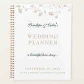 Elegant Beige Victoriaans Bibliotheek Boek Hoesje  Planner (Voorkant)
