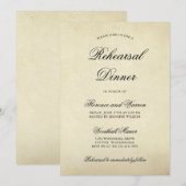 Elegant Beige Victoriaans repetitie Dinner Kaart (Voorkant / Achterkant)