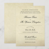 Elegant Beige Vintage Paper Victoriaans Wedding Kaart (Voorkant / Achterkant)
