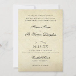 Elegant Beige Vintage Paper Victoriaans Wedding Kaart