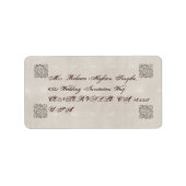 Elegant Beige Vintage Wedding Adresetiketten Etiket (Voorkant)