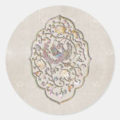 Elegant Beige Vintage Wedding Envelope Seals Ronde Sticker (Voorkant)