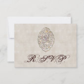 Elegant Beige Vintage Wedding RSVP (Voorkant)
