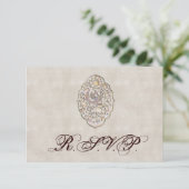 Elegant Beige Vintage Wedding RSVP (Staand voorkant)