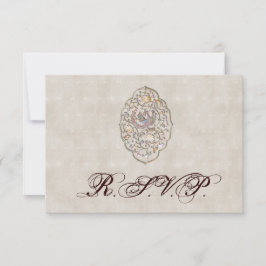 Elegant Beige Vintage Wedding RSVP