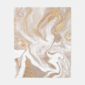 Elegant beige vloeibare marmer met gouden glitter fleece deken (Voorkant)