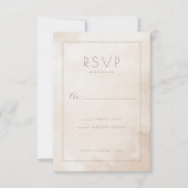 Elegant Beige Watercolor RSVP Kaartje (Voorkant)