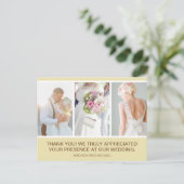 Elegant Beige Weddenschap Foto Collage Hartelijk d Briefkaart (Staand voorkant)