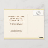 Elegant Beige Weddenschap Foto Collage Hartelijk d Briefkaart (Achterkant)