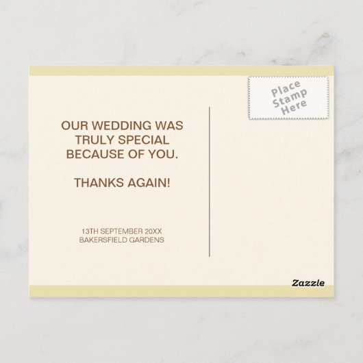 Elegant Beige Weddenschap Foto Collage Hartelijk d Briefkaart (Achterkant)