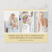 Elegant Beige Weddenschap Foto Collage Hartelijk d Briefkaart (Voorkant)