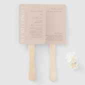 Elegant Beige Wedding Handwaaier (Voorkant en achterkant)