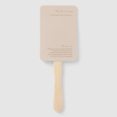 Elegant Beige Wedding Handwaaier (Achterkant)