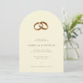 Elegant Beige Wedding Rings Kaart (Staand voorkant)