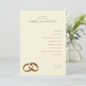 Elegant Beige Wedding Rings Programmakaart (Staand voorkant)