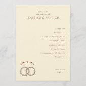 Elegant Beige Wedding Rings Programmakaart (Voorkant)