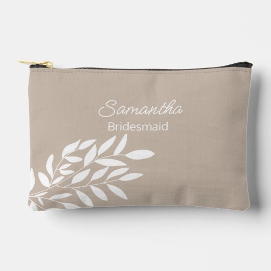 Elegant beige wit blad Vrijgezellenfeest Etui (Voorkant)