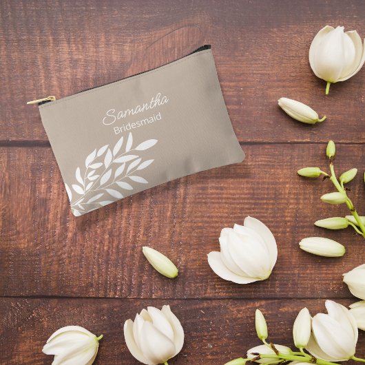 Elegant beige wit blad Vrijgezellenfeest Etui