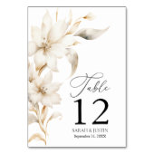 Elegant Beige Wit Waterverf Bloemenbruiloft Kaart (Achterkant)