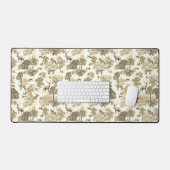 Elegant  Beige witte hertentoilet Bureaumat (Keyboard & Muis)