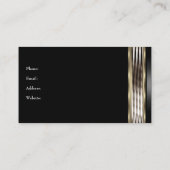 Elegant Beige Zilver Chroom Metaal Zwart Visitekaartje (Achterkant)