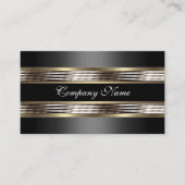 Elegant Beige Zilver Chroom Metaal Zwart Visitekaartje (Voorkant)