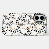Elegant beige zwarte botanische wijnstok patroon Case-Mate iPhone case (Achterkant (horizontaal))
