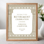 Elegant bejaardenfeest welkomstbord met tempel poster