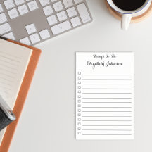 Elegant beklede gepersonaliseerde checklist om te 