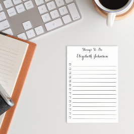 Elegant beklede gepersonaliseerde checklist om te  post-it® notes